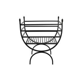 DKD Home Decor Leñera Loft de Acero Negro para Leña de Chimenea y Hogar – 30x48x57 cm (Largo x Ancho x Alto)