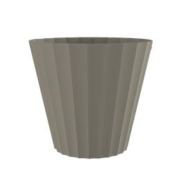 Plastiken Maceta de inyección Doric color taupe Ø22x20cm en polipropileno