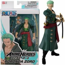 Bandai Figura One Piece Anime Heroes Zoro - 17cm, +16 puntos de articulación