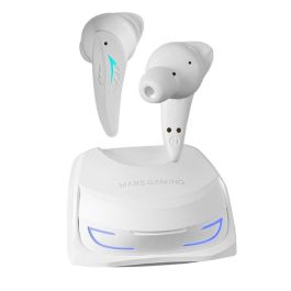 Mars Gaming Auriculares Inalámbricos MHIULTRA Bluetooth 5.3 Cancelación de Ruido ANC/ENC Batería 24h Carga Inalámbrica Color Blanco