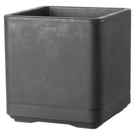 Maceta Cubo - DEROMA- Cosmo - Antracita - Con reserva de agua - Ruedas - 38 cm