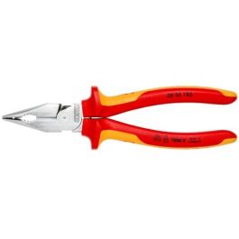 Knipex Alicates de Punta Fina 08 26 185, 61 HRC, 1.3 cm de Corte, 185 mm de Longitud, Mango Naranja/Rojo Precio: 52.5000003. SKU: B1KGA8NEM3