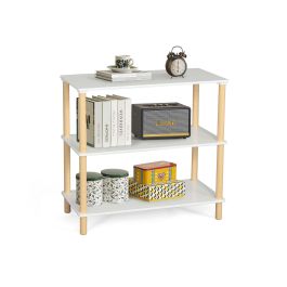 Inde Estantería Madera Rectangular 3 Niveles Blanca 80x25x60 cm