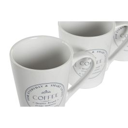 Mug Basicos DKD Home Decor Blanco 14 x 31 x 14 cm Set de 4