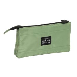 Safta Portatodo Triple Minnie Mouse 'Mint Shadow' Verde Militar 22x12x3 cm Taslon Acolchado para Niños +3 años