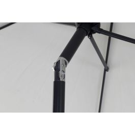 DKD Home Decor Parasol de Jardín y Terraza Inclinable 300x300 cm 250 cm Alto 6 Varillas Beige Gris Oscuro Acero Poliéster 180 gsm