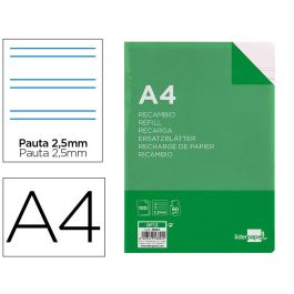 Recambio Liderpapel Folio 100 Hojas 60 gr-M2 Pauta 5ª 2.5 mm Con Margen 16 Taladros Precio: 2.50000036. SKU: B1HAGBTR7G