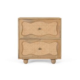 Giner y Colomer Mesita de Noche de Madera de Mango con 2 Cajones y Acabado Natural Precio: 411.3879. SKU: B1BQVSSP9E