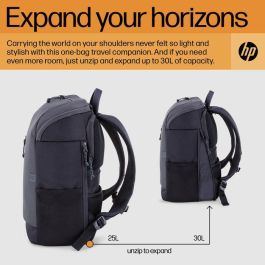 HP Travel 25 Litros Mochila para Portátil de 15.6 pulgadas Iron Grey - Resistente al Agua con Múltiples Bolsillos