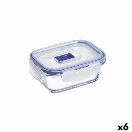 Fiambrera Hermética Luminarc Pure Box Active 380 ml 12 x 9 cm Bicolor Vidrio (6 Unidades)