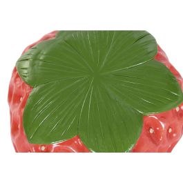 DKD Home Decor Mesita Auxiliar de Magnesia Fresa Roja Verde 40 x 40 x 43 cm