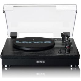 Lenco LS-101BK Tocadiscos de Tracción por Correa Negro con Bluetooth, Preamplificador Phono Integrado y Altavoces 20W