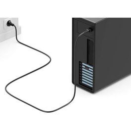 EQUIP Cable de Alimentación C18 a Enchufe Schuko, 1.80m, Conector 180° Giratorio, Color Negro