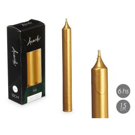 Set 6 Cirios Oro 15 Cm 6 Horas Acorde (12 Unidades) Set 6 Cirios Oro 15 Cm 6 Horas Acorde (12 Unidades)