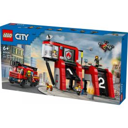 LEGO 60414 City Set de Construcción Estación de Bomberos y Camión de Bomberos con Figura de Perro y 5 Minifiguras
