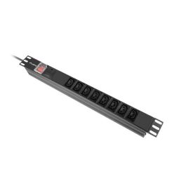 Regleta 19" 8 Tomas Schuko con On/Off Switch Lanberg PDU-08I-0200-C20-BK (2 m)
