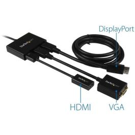 StarTech 3-PORT DisplayPort 1.2 MST Hub Divisor de 3 Monitores DP a 2x DisplayPort 4K 30Hz 1x DisplayPort 1080 Alimentado por USB Windows Solo Negro