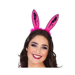 Diadema Orejas Conejo Rosa Intenso con Plumas para Disfraces y Fiestas Temáticas Precio: 1.49999949. SKU: S1130682