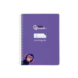 Liderpapel Cuaderno Espiral A5 Tapa Blanda 40 Hojas 75gr Cuadro Pautado 5mm Color Lila