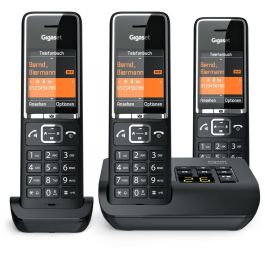Gigaset COMFORT 550A Teléfono Inalámbrico Trio Negro con Contestador Automático y Altavoz, 200 Contactos
