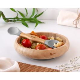 Set Vajilla Silicona Y Bambú Gris Con Cuchara-Tenedor Precio: 13.89000019. SKU: B12TDXLLE7