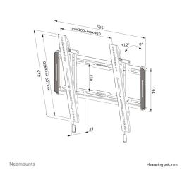 Neomounts WL35-550BL14 Soporte TV Pared Inclinable para Pantallas de 32-75", 50 kg, VESA 100x100-400x400, Fácil Instalación - Negro