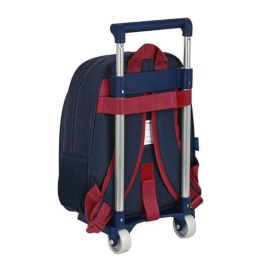 Mochila Escolar con Ruedas F.C. Barcelona Corporativa Azul Granate (27 x 33 x 10 cm)