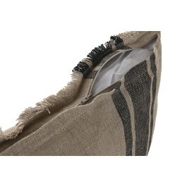 DKD Home Decor Cojín Tradicional de Lino Natural y Negro 40 x 60 cm (2 Unidades)