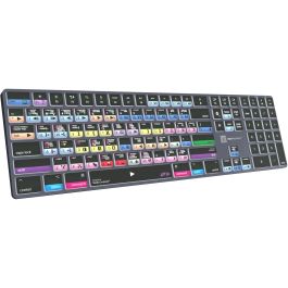 LogicKeyboard LKB-MCOMP-TM-UK Teclado inalámbrico/alámbrico Bluetooth para Avid Media Composer Mac, QWERTY UK, Retroiluminado Gris Titanio