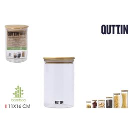 Quttin Tarro de Borosilicato con Tapa de Bambú 11 x 16 cm (1100 ml) (12 Unidades) Precio: 30.9899997. SKU: S2208982