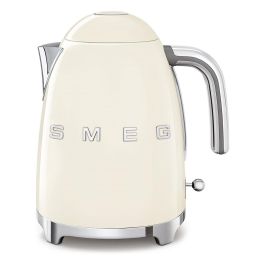 Smeg KLF03CREU Hervidor de Agua de Acero Inoxidable 1.7L 2400W con Filtro Antical, Apagado Automático y Base Giratoria 360°, Color Crema