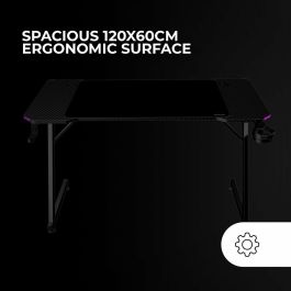 Mesa de Escritorio Gaming Mars Gaming ESCRITORIO ERGO RGB Negro 120 x 60 cm