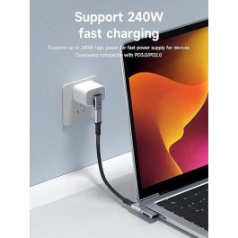MicroConnect USB-C male-female angeled adapter, 240W, 40Gbps, USB4 Gen 3x2 MicroConnect USB-C male-female angeled adapter, 240W, 40Gbps, USB4 Gen 3x2