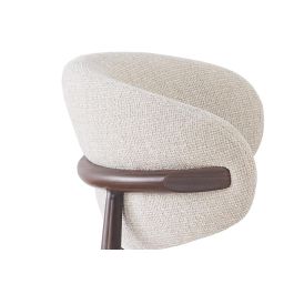 DKD Home Decor Taburete Urban Crudo Nogal 55 x 104 x 52 cm, Altura Asiento 75 cm (2 Unidades), Poliéster y Metal