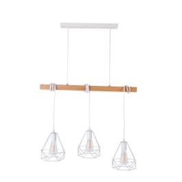 SKD-P80017 Lámpara Colgante Indaiatuba de Metal y Madera Estilo Nórdico Casquillo E27