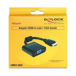 DeLOCK 65512 Adaptador HDMI a VGA Macho Hembra Negro Cable 0.254 m