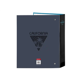 Carpeta de anillas BlackFit8 California Azul Negro A4 27 x 33 x 6 cm