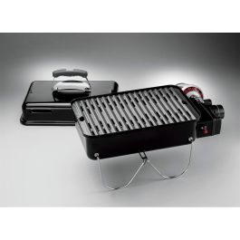 Weber Barbacoa de Gas Go-Anywhere de Acero Esmaltado Negro para 4 personas con encendido piezoeléctrico y quemador de acero inoxidable