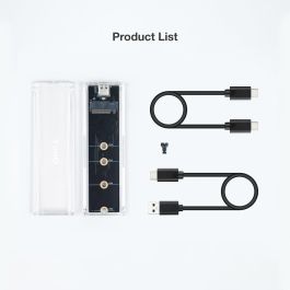 TooQ TQE-2200 Caja Externa para Disco SSD M.2 NVMe USB 3.1 Gen2 10Gbps Transparente RGB Sin Tornillos