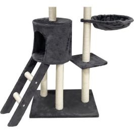 JIPSY Rascador para gatos gris oscuro 79 x 34 x 138 cm - 3 plataformas, 1 percha, 1 perrera, 1 escalera, postes rascadores JIPSY Rascador para gatos gris oscuro 79 x 34 x 138 cm - 3 plataformas, 1 percha, 1 perrera, 1 escalera, postes rascadores