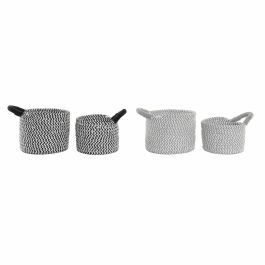 Juego de Cestas DKD Home Decor Negro Gris Fibra natural Loft (18 x 18 x 14 cm) Precio: 28.49999999. SKU: B1A577PEBV