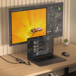 Satechi Adaptador MultiPuerto USB-C Slim 7 en 1 con Ethernet, Carga PD 100W, HDMI 4K@60Hz, 10 Gbps, SD/MicroSD, USB-A, Gris Espacial