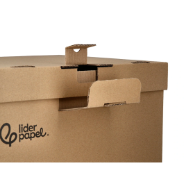 Liderpapel Cajon Contenedor de Archivo para 5 Cajas Definintivo Folio o 6 Archivadores A-Z, Carton Reciclado, 540x410x300mm