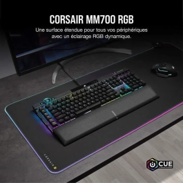 Corsair CH-9417070-WW Alfombrilla de ratón para juegos MM700 RGB, Negro, Caucho, 930mm x 400mm, Base Antideslizante, Retroiluminación LED
