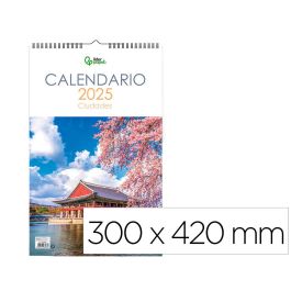 Calendario Espiral Pared Liderpapel Imagenes Ciudades 2025 Para Escribir 25x40 cm Papel 157 gr