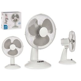 Ventilador de Mesa Argon 45W, 27x51x33.5 cm, Blanco, 3 Velocidades, Giro 75°