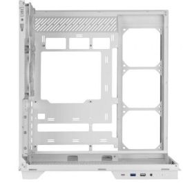 Mars Gaming MC3GFW Caja Torre Gaming Blanca Triple Cristal Templado 2 Ventiladores ARGB Montaje Vertical GPU ATX USB-C