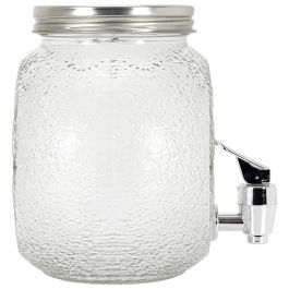 Home Deco Factory Dispensador Bebida Limón Vidrio con Grifo 1,5 L