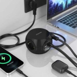 AISENS - REGLETA DE ENCHUFES SOBREMESA MULTIFUNCION CON 3 TOMAS + 2xUSB-C, 2xUSB-A, 1.4M, NEGRO AISENS - REGLETA DE ENCHUFES SOBREMESA MULTIFUNCION CON 3 TOMAS + 2xUSB-C, 2xUSB-A, 1.4M, NEGRO