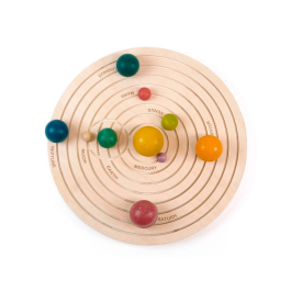 Andreutoys Juego Didáctico Sistema Solar 3D Madera Diámetro Sol Ø 4,5cm